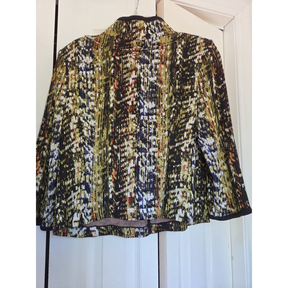 St John Size 10 Jacket/cardigan Art To Wear Abstract 1 Button Closure 3/4 Sleeve - Picture 5 of 7